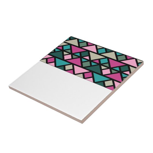 Abstrakte, geometrisch rosa Fuchsienschildkröte Fliese (Seite)