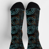 Abstrakte geometrische aquamarine und rostfreie Ge Socken (Oben)