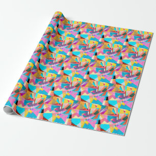 Abstrakte geometrische Aquarellbilder Geschenkpapier