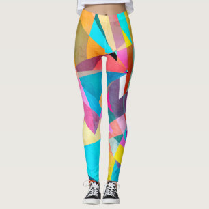 Abstrakte geometrische Aquarellbilder Leggings