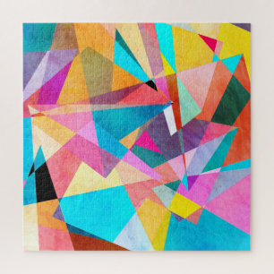 Abstrakte geometrische Aquarellbilder Puzzle