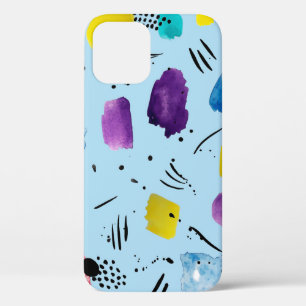 Abstrakte geometrische Aquarellformen mit Farbstif Case-Mate iPhone Hülle
