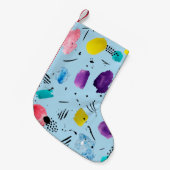 Abstrakte geometrische Aquarellformen mit Farbstif Kleiner Weihnachtsstrumpf (Vorderansicht (hängend))