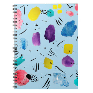 Abstrakte geometrische Aquarellformen mit Farbstif Notizblock