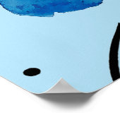 Abstrakte geometrische Aquarellformen mit Farbstif Poster (Ecke)