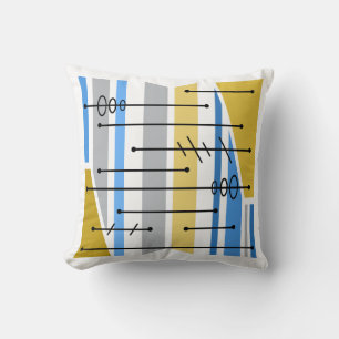 Abstrakte geometrische Art Blue Gold Kissen
