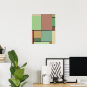 Abstrakte geometrische Art erdgetöne im Mondrian-S Poster (Heimbüro)