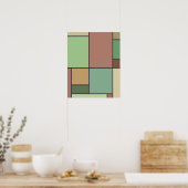 Abstrakte geometrische Art erdgetöne im Mondrian-S Poster (Küche)