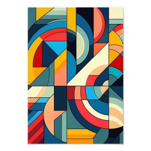 Abstrakte geometrische Art - Farbgitterkomposition Fotodruck (Vorne)