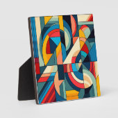 Abstrakte geometrische Art - Farbgitterkomposition Fotoplatte (Vorderseite)