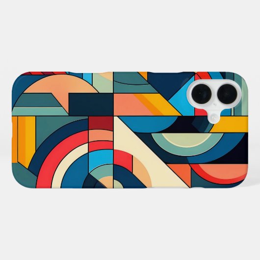 Abstrakte geometrische Art - Farbgitterkomposition iPhone Hülle (Rückseite (Horizontal))
