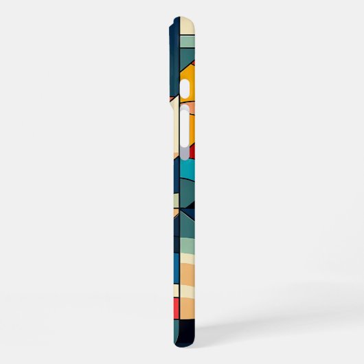 Abstrakte geometrische Art - Farbgitterkomposition iPhone Hülle (Linke Seite)