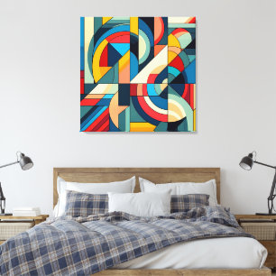 Abstrakte geometrische Art - Farbgitterkomposition Leinwanddruck