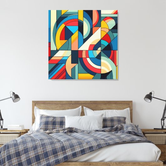 Abstrakte geometrische Art - Farbgitterkomposition Leinwanddruck (Insitu (Schlafzimmer))