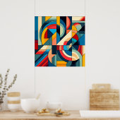 Abstrakte geometrische Art - Farbgitterkomposition Poster (Küche)