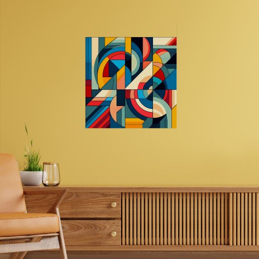 Abstrakte geometrische Art - Farbgitterkomposition Poster (Wohnzimmer 2)