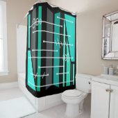Abstrakte geometrische Art Türkis Duschvorhang (Beispiel)