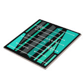 Abstrakte geometrische Art Türkis Fliese (Seite)