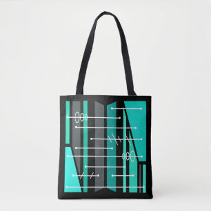 Abstrakte geometrische Art Türkis Tasche