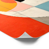 Abstrakte geometrische Balance: weiche, fette Lini Poster (Ecke)