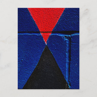 Abstrakte geometrische bemalte Wand Rot Blau Schwa Postkarte