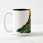 Abstrakte geometrische Berglandschaft Zweifarbige Tasse (Links)