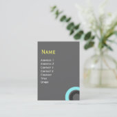 ABSTRAKTE GEOMETRISCHE BLAUE GRAY YELLOW CIRCLES VISITENKARTE (Stehend Vorderseite)