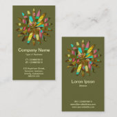 Abstrakte geometrische Blume 02 Visitenkarte (Vorne/Hinten)