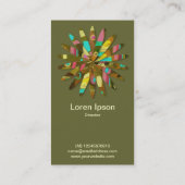 Abstrakte geometrische Blume 02 Visitenkarte (Rückseite)