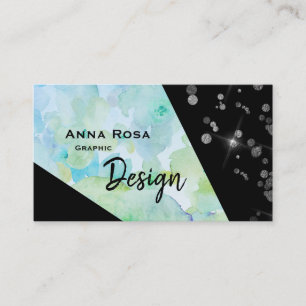 *~* Abstrakte geometrische Blume des modernen Schw Visitenkarte