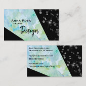 *~* Abstrakte geometrische Blume des modernen Schw Visitenkarte (Vorne/Hinten)