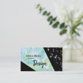 *~* Abstrakte geometrische Blume des modernen Schw Visitenkarte (Stehend Vorderseite)