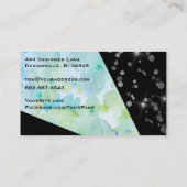 *~* Abstrakte geometrische Blume des modernen Schw Visitenkarte (Rückseite)