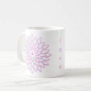 Abstrakte geometrische Blume. Text Kaffeetasse