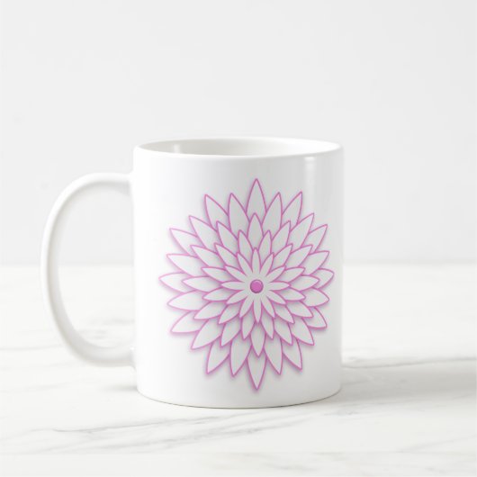 Abstrakte geometrische Blume. Text Kaffeetasse (Links)