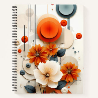 Abstrakte geometrische Blumenmuster Notizblock
