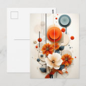 Abstrakte geometrische Blüten Postkarte (Vorne/Hinten)