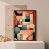 Abstrakte geometrische Bold Boho Wandkunst Poster