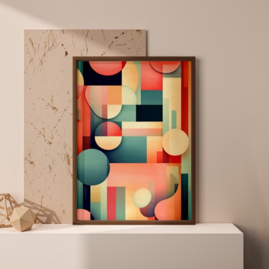 Abstrakte geometrische Bold Boho Wandkunst Poster