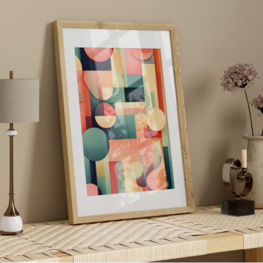 Abstrakte geometrische Bold Boho Wandkunst Poster