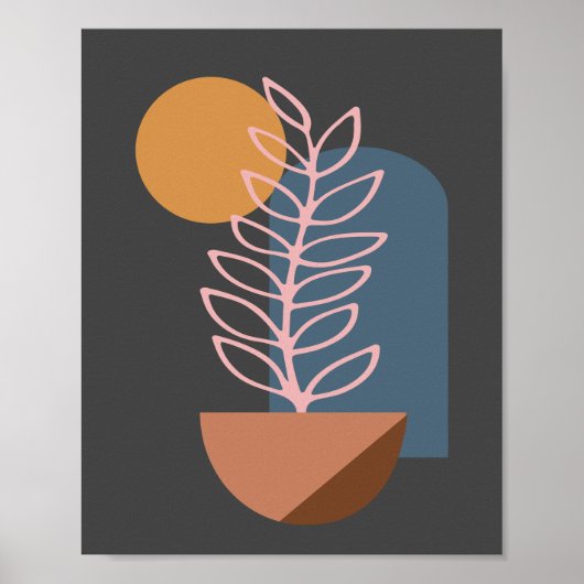 Abstrakte geometrische botanische Kunst der Erde i Poster (Vorne)