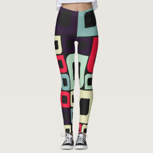Abstrakte geometrische, computergenerierte Kunstil Leggings