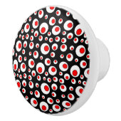 Abstrakte geometrische Coole rote Kreise Keramikknauf (Rechts)