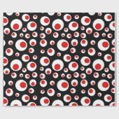 Abstrakte geometrische coole rote weiße Kreise Geschenkpapier (Flach)