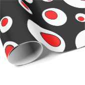 Abstrakte geometrische coole rote weiße Kreise Geschenkpapier (Rolleneckpunkt)