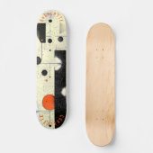 Abstrakte geometrische Creme und Orange Skateboard (Vorderseite)