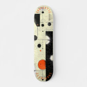 Abstrakte geometrische Creme und Orange Skateboard (Vorne)