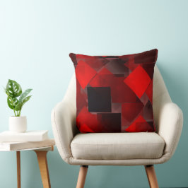 Abstrakte geometrische Dekoration in Rot Kissen