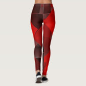 Abstrakte geometrische Dekoration in Rot Leggings (Rückseite)