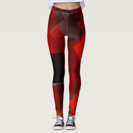 Abstrakte geometrische Dekoration in Rot Leggings